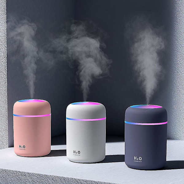 Bærbar Luftfukter 300ml Mini Luftrenser USB Ultralyd Dazzle Kopp Aroma Diffuser Gray