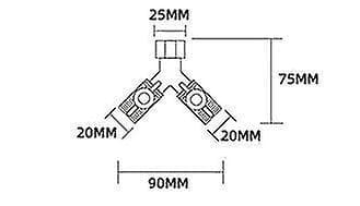Replacement Valve G 1/2 Y Fitting Brass 3-Way Shower Valve Adapter Shut-off Valve
