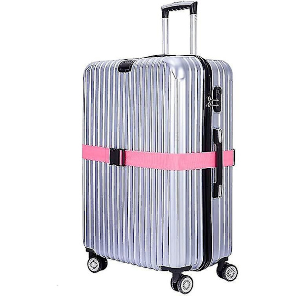 4-pak bagagestropper til kufferter, rejsestropper, tilbehør Pink
