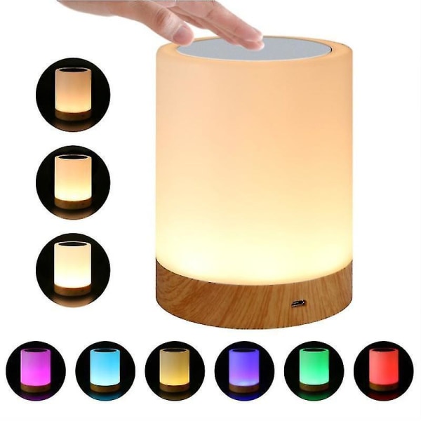 Touch Table Lamp, Dimmable Bedside Lamp With Warm White Light