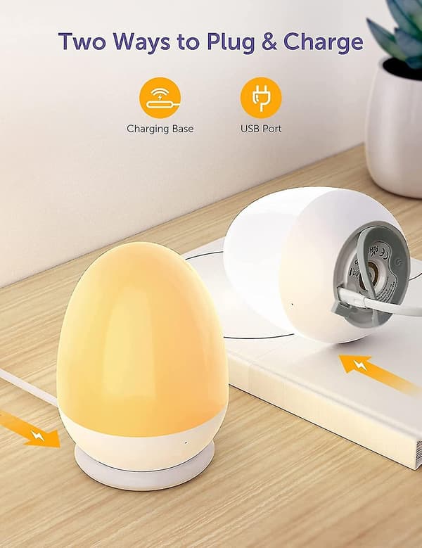 Night Lights For Kids With Stable Charging Pad, Touch Control And Timer Setting For Breastfeeding