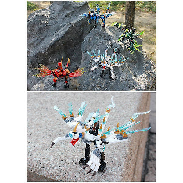 4pcs Dragon Phantom Ninja Series Building Blocks Compatible Music Child Collax