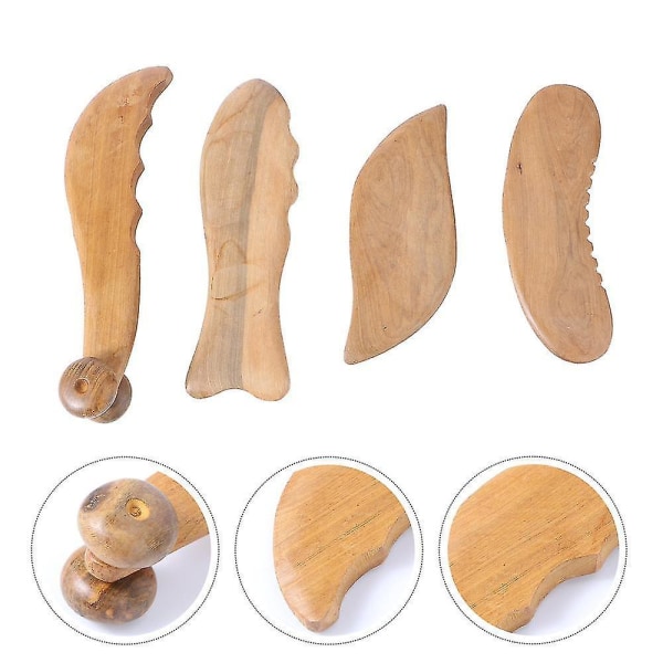 4 stk. Gua Sha Skrabebord Massageværktøj Praktisk Skønhedsmassage Pl
