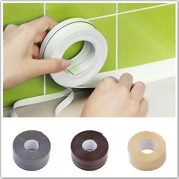 Pvc Material Sink Stove Crack Strip Kitchen Bathroom Bathtub Corner Sealant Tape Waterproof Yellow
