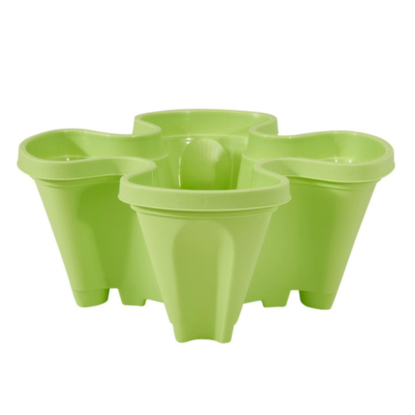 3pcs Stack-up Type Stereoscopic Flower Pot Plastic Stackable Vertical Flower Plant Pot For Green