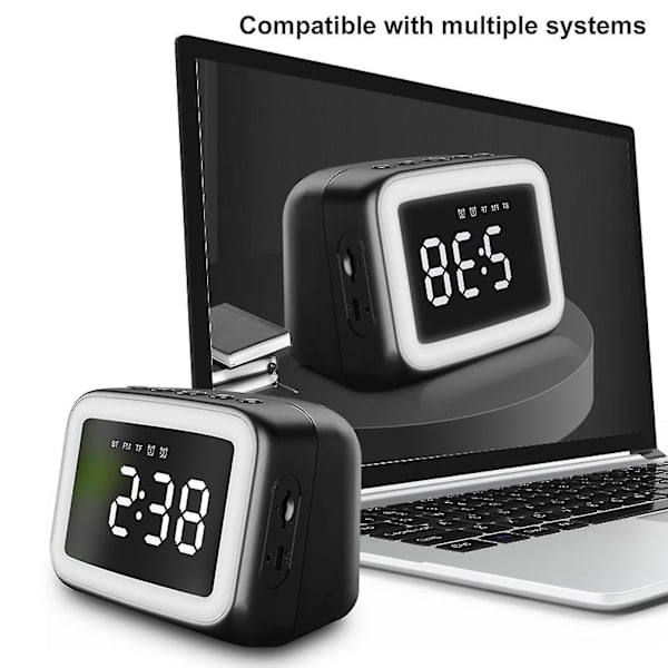 Bt511 Wireless Bluetooth-compatible 5.0 Speaker Music Player Alarm Clock Makeup Mirror Pink