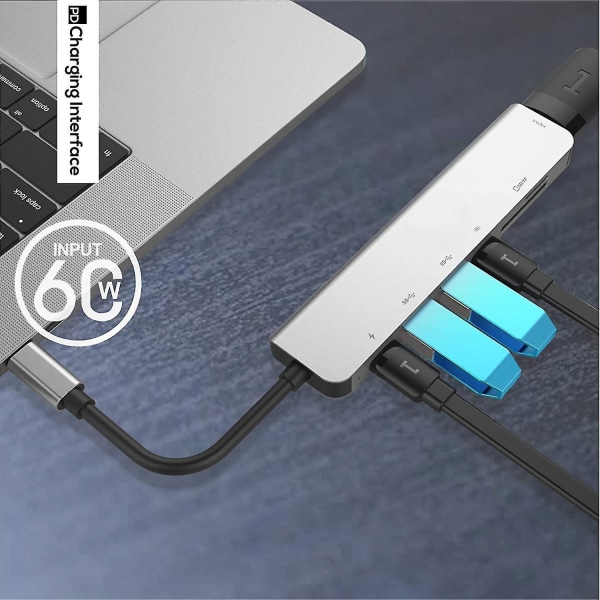 Usb C Hub -sovitin Macbook Airille ja Macbook Prolle, 4K 60 Hz HDMI