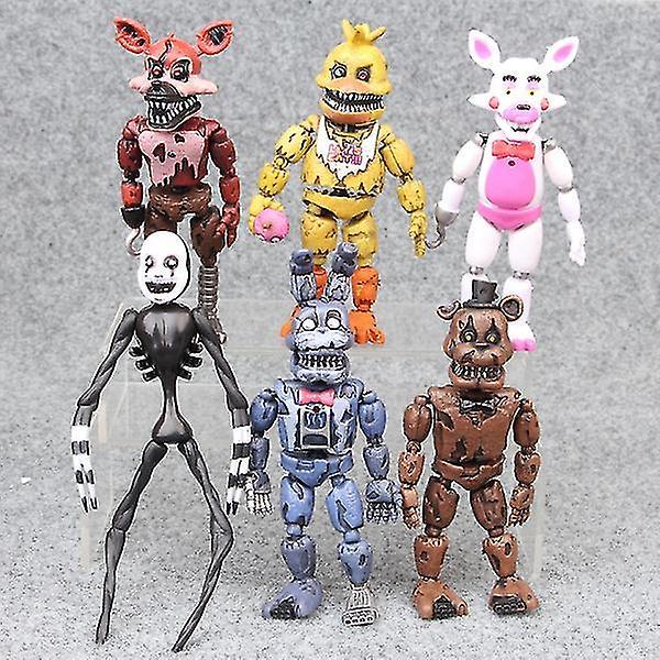 14.5-17cm 6pcs/lot Pvc Five Nights At Freddy's Action Figure Fnaf Bonnie Foxy Freddy Fazbear Bear Dolls Toys