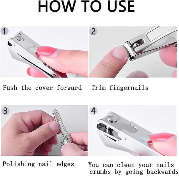 Nail Clippers, 2 Pack Nail Clipper Set Stainless Steel Nail Cutter