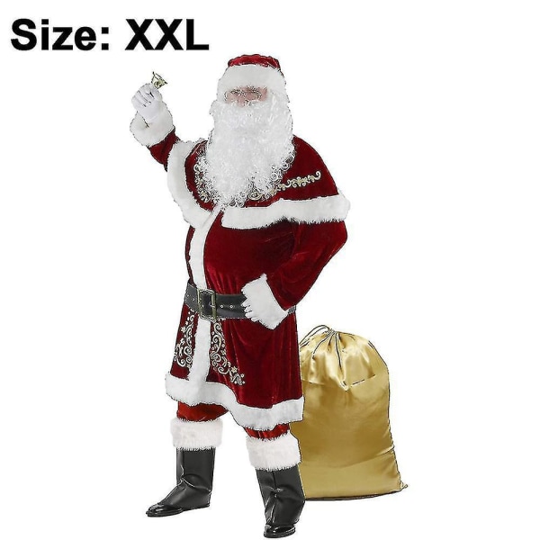 Mens Santa Costume Set Christmas Deluxe Adult Suit XXL