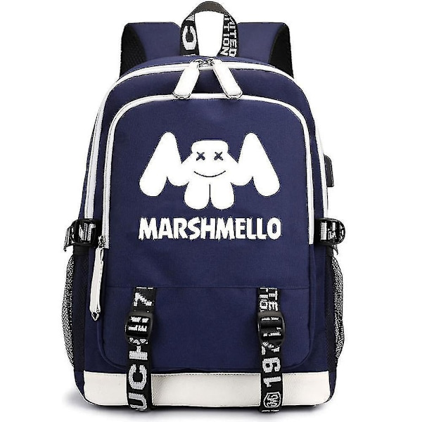 Marshmello-reppu USB-latauksella, suuri kapasiteetti, opiskelijoiden koululaukku Color-2