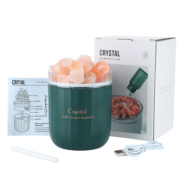 Aromatic Fragrance Diffuser Air Humidifier Crystal Salt Stone And Esse Deep Green