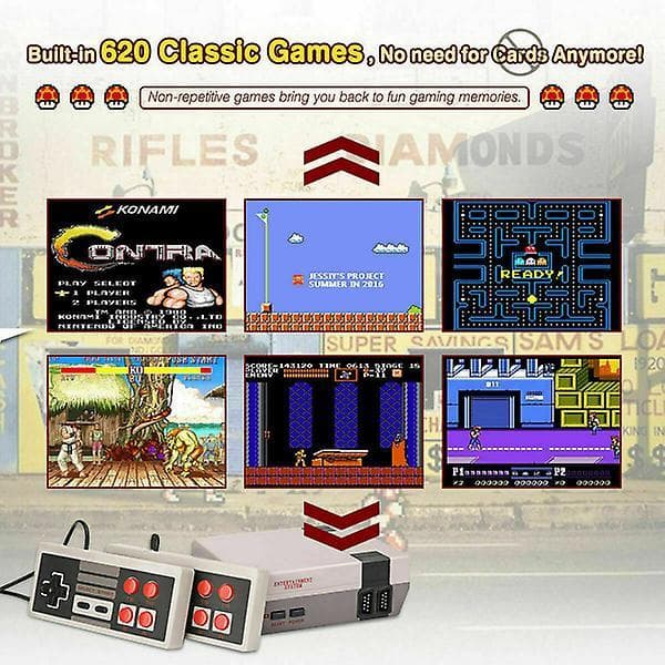 620 Built-in Mini Classic Nes Game Console W/ 2 Controllers Retro Kid Gift UK Plug