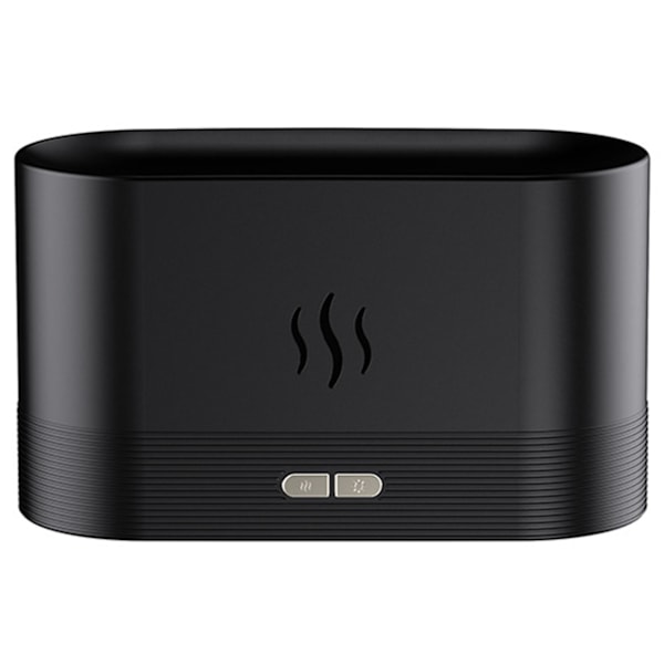 Simuleringsflammelys Aromaterapi Diffuser USB Ultralyd Sort