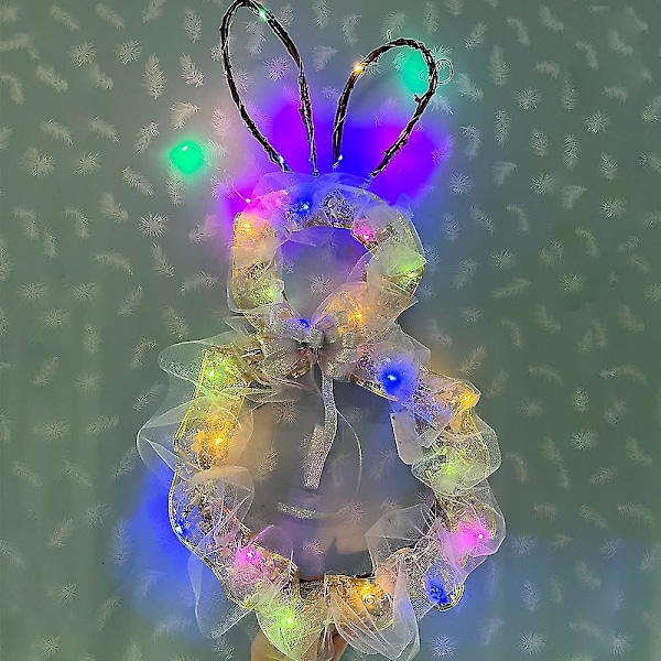 2022 New Led Easter Bunny Lantern Rattan Wreath