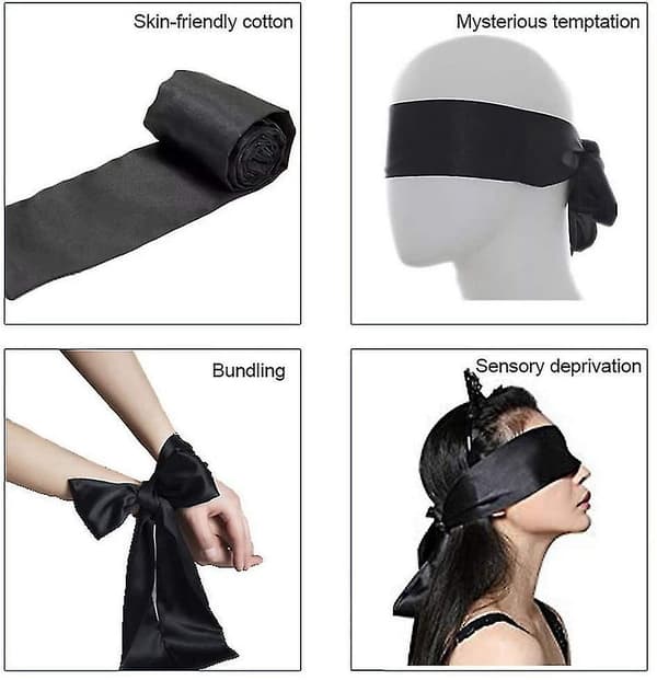 Satin Eye Mask Sleep Mask, Soft Smooth Blindfold, 57 In Long Adjustabl