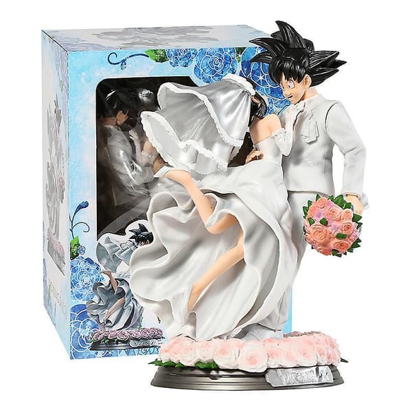 Dragon Ball Z Son Goku &amp; Chichi Bryllupsversjon PVC Figur Leketøy Samling Modell Statue 31cm box