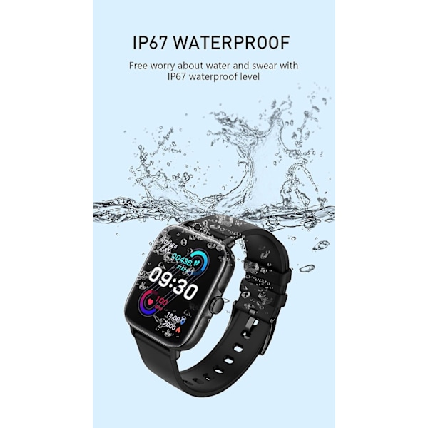 Smart Watch For Men Women 1.7" Fitness Tracker Smartwatch Waterproof Pink black