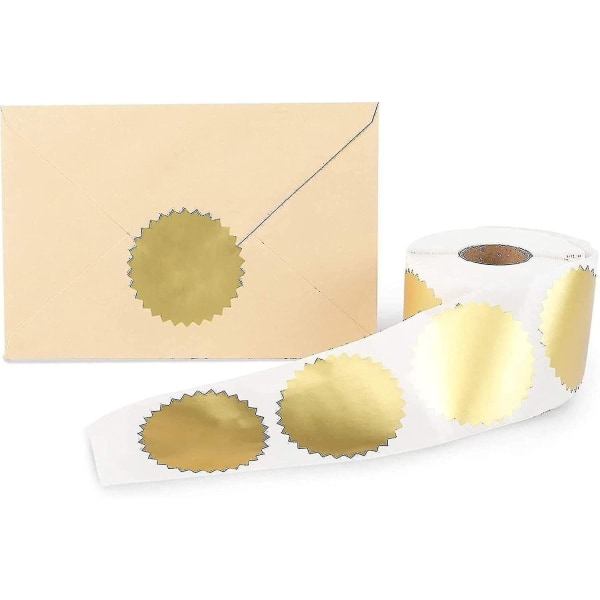 Round Gold Mailing Label Stickers Roll, Envelope Seal -2 In(golden)(500pcs)
