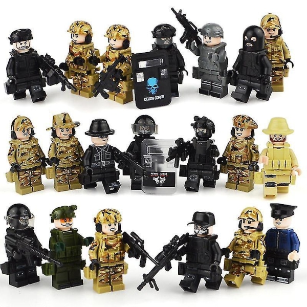 2023-military Building Blocks Series Black Special Police And Off-road Vehicle Set Small Particles