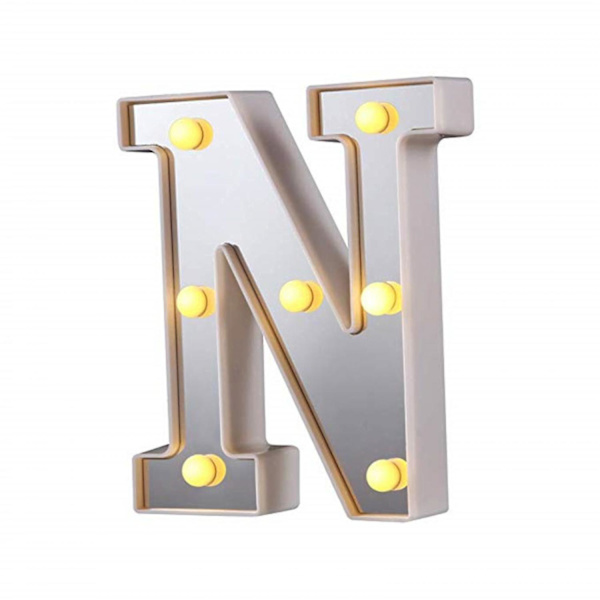 LED Marquee Bogstav Lys 26 Alfabet Lysende Bogstaver Skilt Perfekt Til Natlys Bryllup Fødselsdagsfest Julelampe Hjemmebar Dekoration B09 N