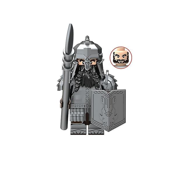 8pcs Medieval Series Dwarf Warrior Warrior Small Particle Building Block Minifigure