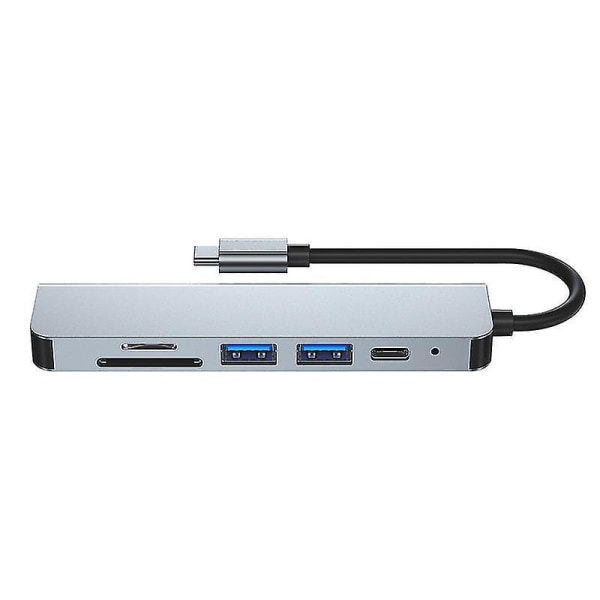 Usb C Hub Multiporttisovitin - 6 in 1 kannettava dongle 4k Hd:llä