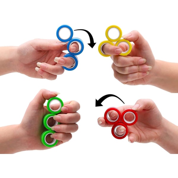 Morsom Fidget Spinner Magnetisk Armbånd Ring Unzip Leke Magisk Ring Rekvisitter Verktøy Anti Stress Figet Leker Stress Barn Leker Lindring Orange