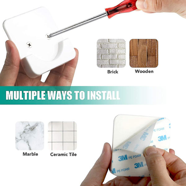 Sticky Shower Curtain Rod Tension Bracket | Shower Rod Mounting Fixture | No Drilling Required