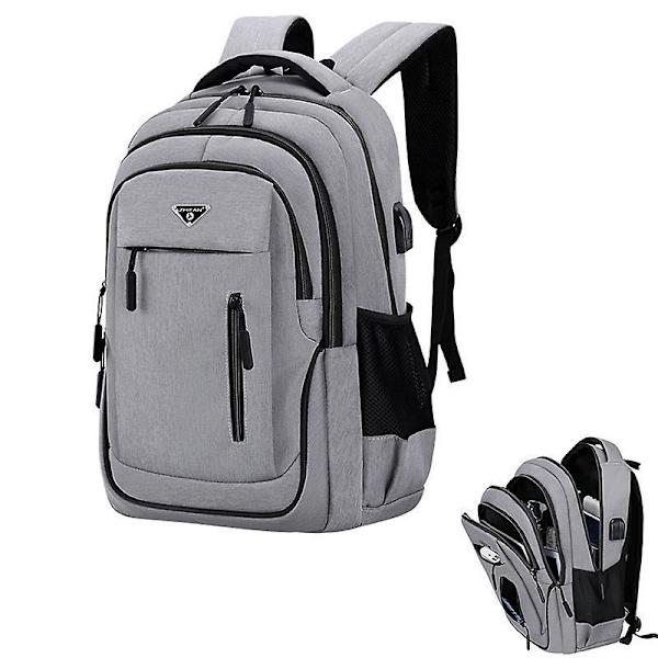 Back To School Big Capacity Men Backpack Laptop 15.6 Oxford Gray
