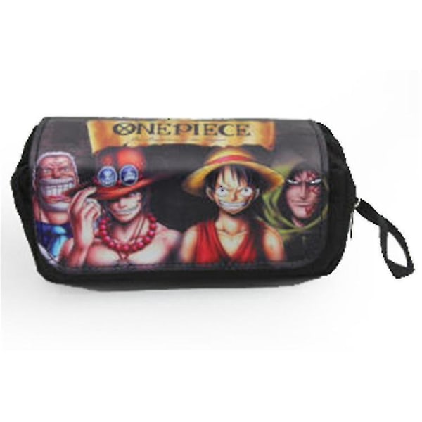 Pirate King Pencil Box Straw Hat Luffy Sauron Pencil Box Student Large-capacity Zipper Double-layer Pencil Box Style 12