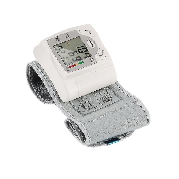 Automatisk Digital LCD Display Håndledsmonitor Puls Måler Hvid Praktisk at Bære Oximeter