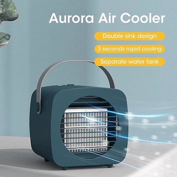 Mini Aircondition Ventilator USB Bærbar Luftkøler Til Hjemmet 3-Gear Luftfugter Green