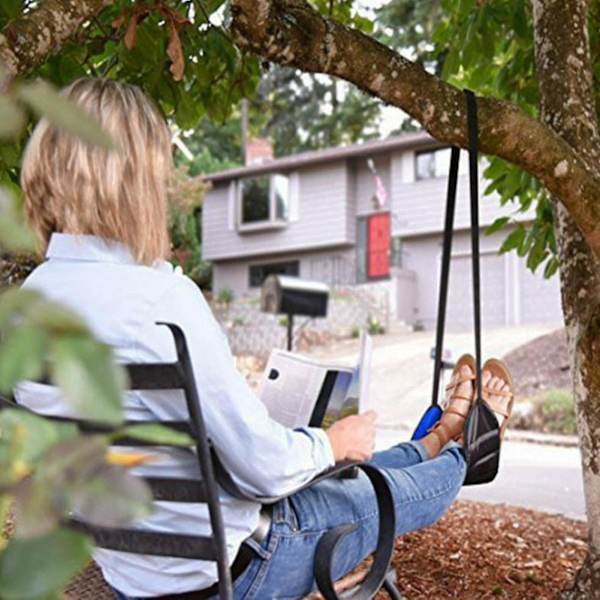 Footrest Portable Hanging Fabric Adjustable Foot Hammock For Flight
