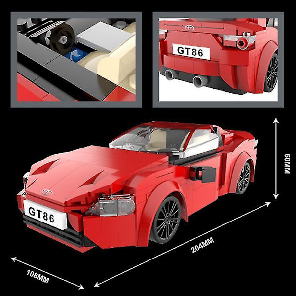 Toyota Gt86 Rc Sportsbil Modell App Fjernkontroll Byggeklosser Racerbil Konstruksjonsklosser Gaver Leker For Barn Gutt App Rc Bil