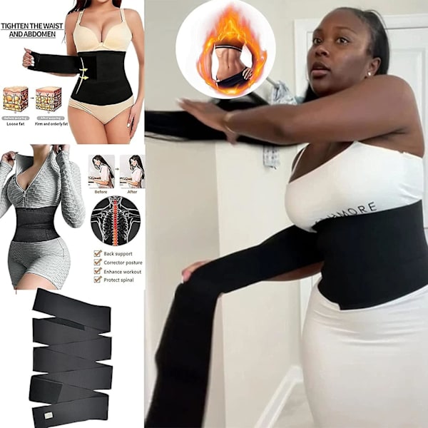 Dame Bandage Wrap Taljetræner Lændestøttebælte Body Shaper Mave Slankebånd