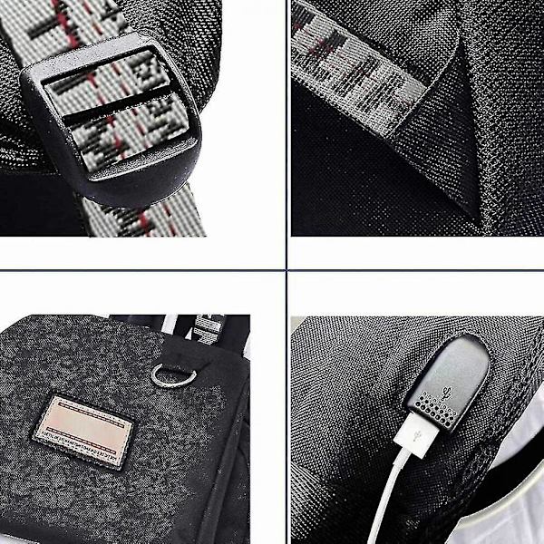 Backpack Nylon Waterproof Casual Daypack Unisex Backpacks (black)