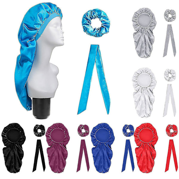 1 Set Sleeping Cap Adjustable Anti-static Fake Stain Wide Application Sleeping Hat For Women Purple