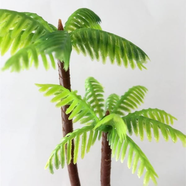 5 Pcs Plastic Coconut Palm Tree Miniature Flower Pots Bonsai Crafts Micro Landscape Diy Dcor