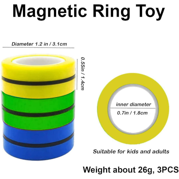 Funny Fidget Spinner Magnetic Bracelet Ring Unzip Toy Magic Ring Props Tools Anti Stress Figet Toys Stress Child Toys Relief Ramdon Color