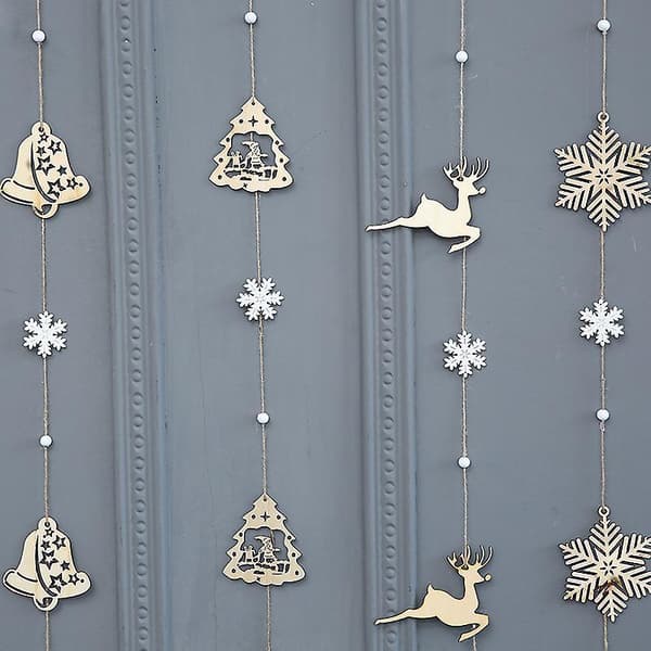 4pcs Christmas Tree Ornaments Bells, White Snowflakes, Christmas Decorations For The Elderly, Christmas Tree Hanging Strings
