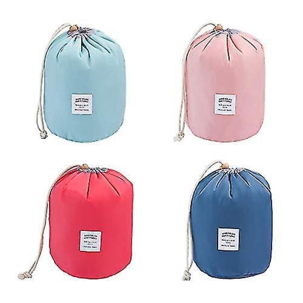 Large Capacity Multifunctiona With Drawstring Cylinder Multiple Pockets Cosmetic Bags