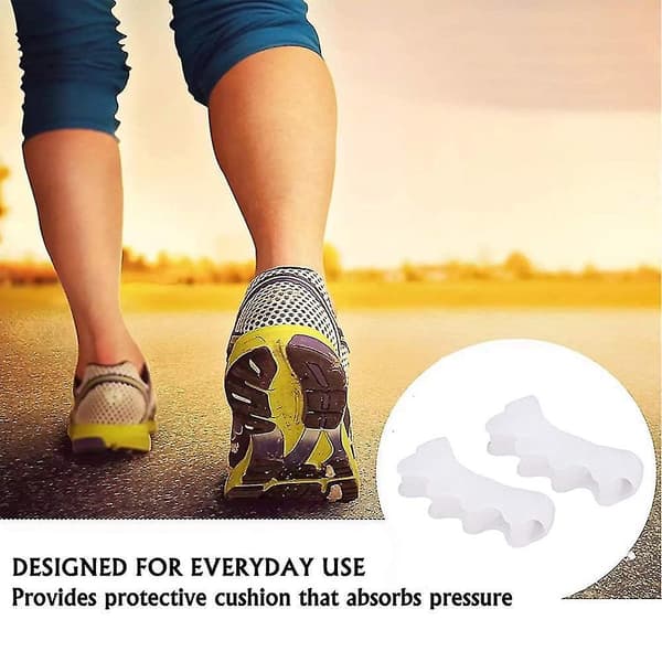 4 Pcs Toe Separators For Overlapping Toes And Restore White