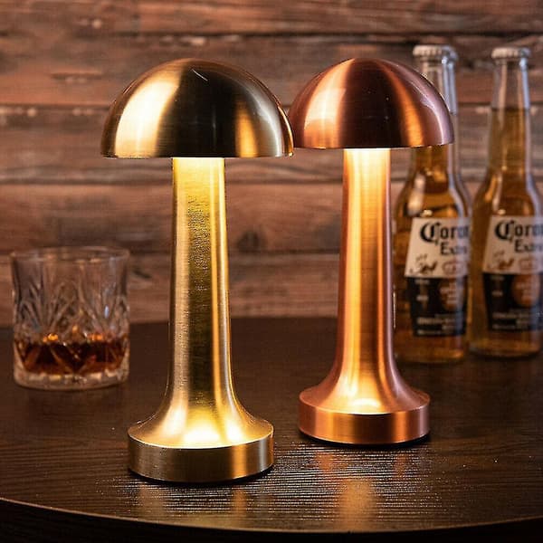 Rechargeable Led Table Lamp Touch Sensor Desk Light Bedroom Restaurant Bar Decor Gold Dumbbell