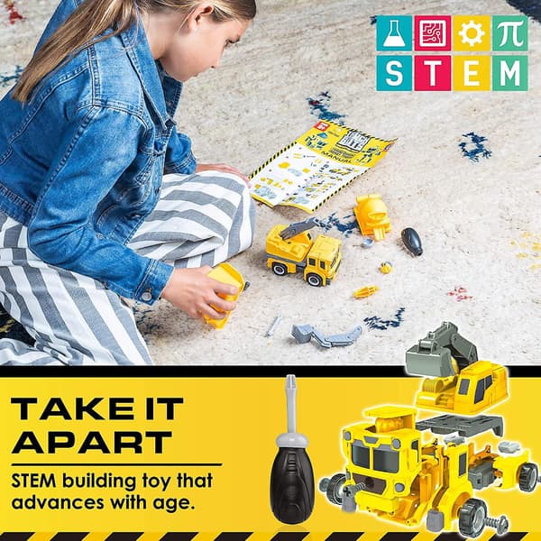Byggebil Robotter til Børn, 4-i-1 Action Robot (19 Dele)
