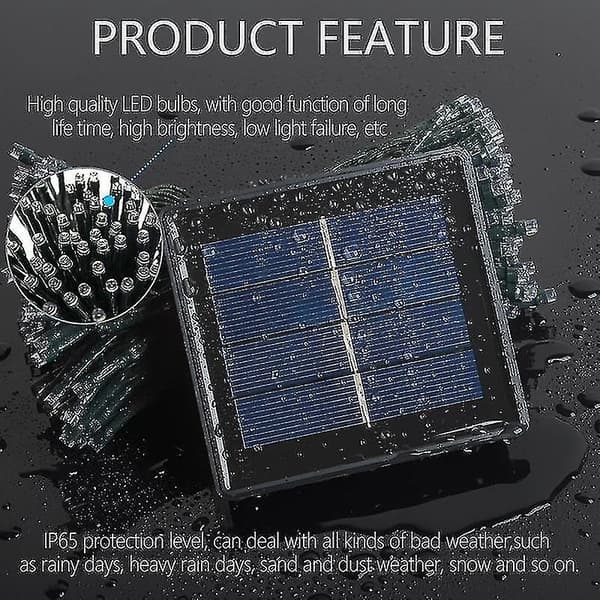 Vandtæt LED Solar Lysstreng warm white