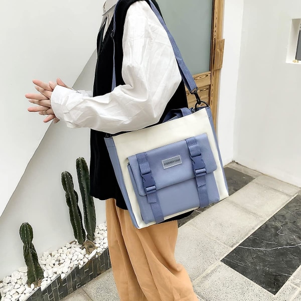 5 kpl Esteettinen reppusetti teinitytöille Koulureppu Kawaii Söpö Karhu Yliopisto Matka Rento Laukku Syntymäpäivälahja Blue