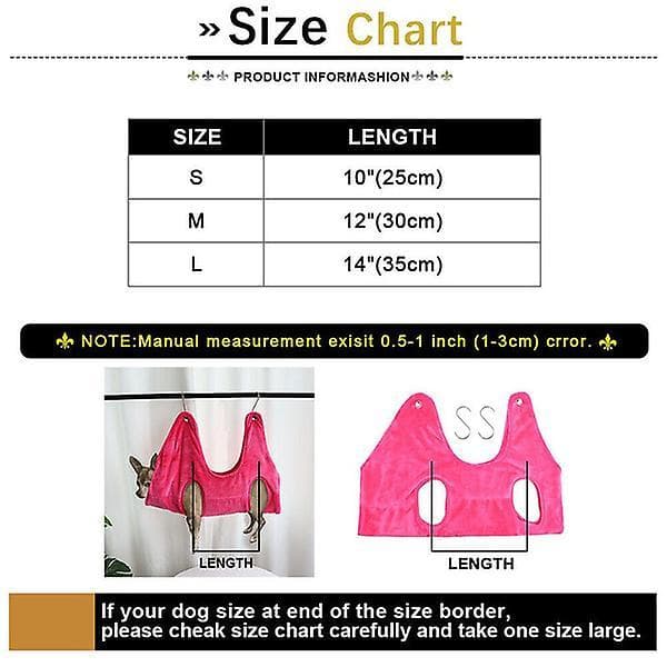 2 In 1 Pet Grooming Nail Trimming Hammock Helper Drying Towel Restraint Bag Pink M