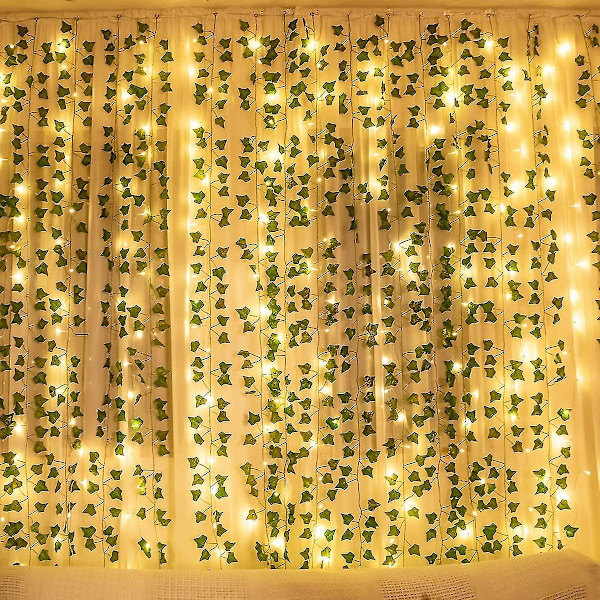 Artificial Ivy Garland, Uv Resistant Wall Decoration With Light