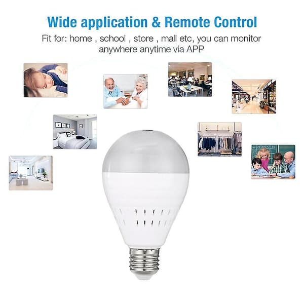 New Panoramic Wifi Ip Camera Light Bulb Home Security Lamp Fisheye Cam